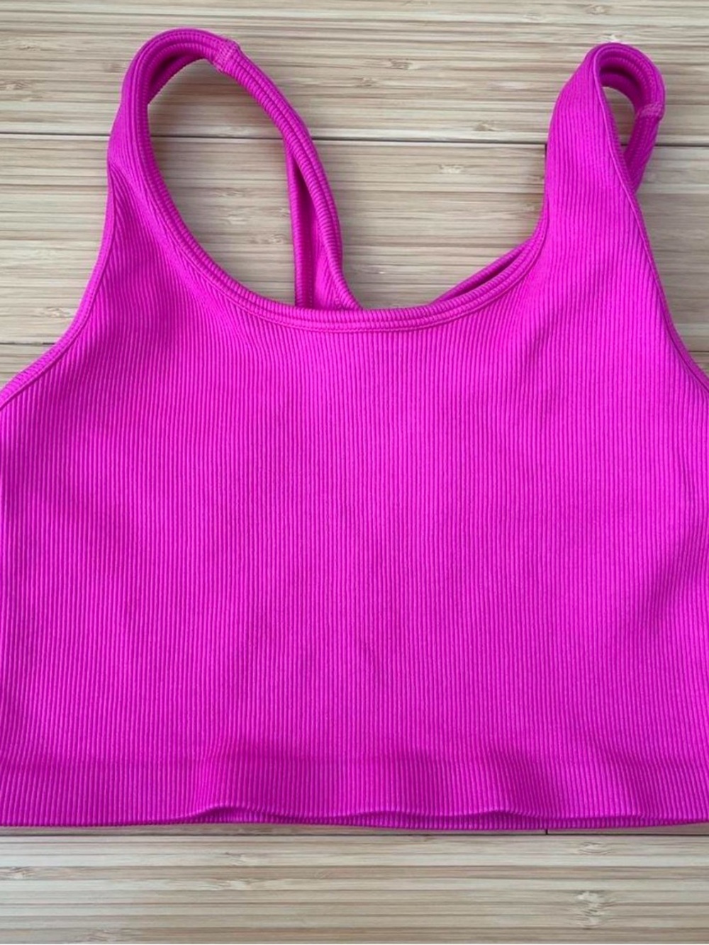 Ribbed Crop Tank - Fuchsia Pink